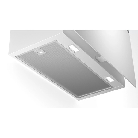 Hota inclinata Bosch DWF65AJ20T, seria 4 sticla transparenta alb imprimata cu ecran inclinat de 60 cm, TouchControl , LED