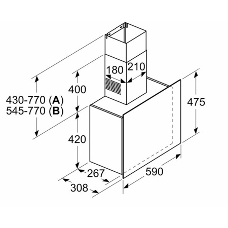 Hota inclinata Bosch DWF65AJ20T, seria 4 sticla transparenta alb imprimata cu ecran inclinat de 60 cm, TouchControl , LED