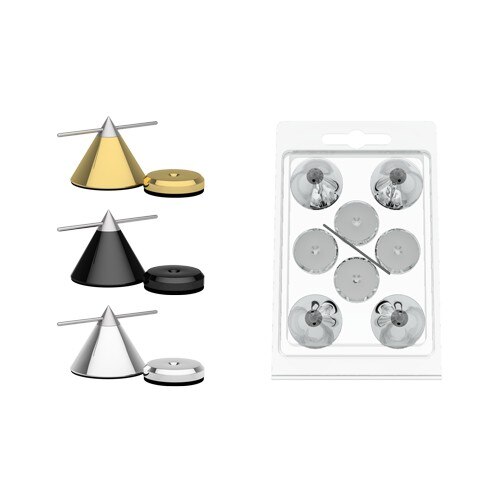 Set Con/Spike si Disc Audio Selection, set de 4 buc, culoare argintiu