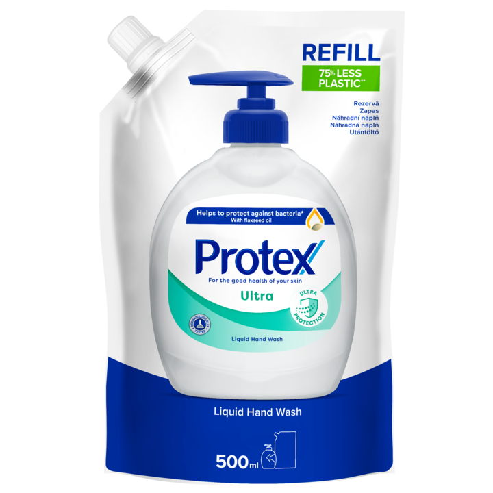 Течен сапун Protex Ultra, Резерва, С естествени антибактериални съставки, 500 мл