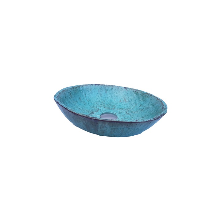 Chiuveta ceramica unicat Azur, 37 diametru x 10 cm inaltime, Clay Play