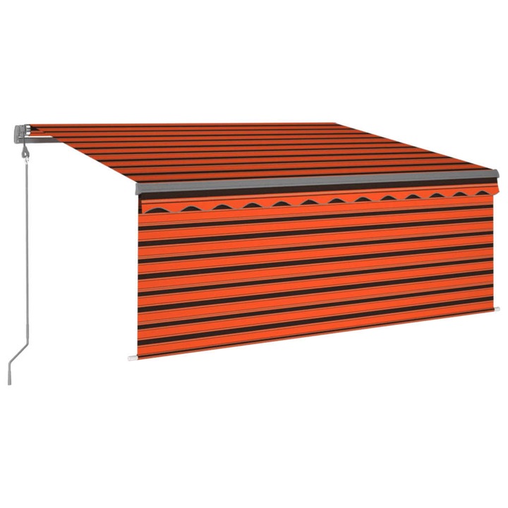 Copertina retractabila automat cu stor vidaXL, portocaliu&maro 3x2,5 m, 20.93 kg