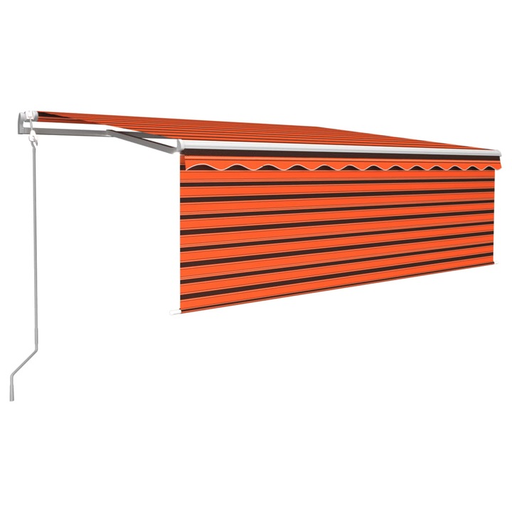 Copertina retractabila automat cu stor vidaXL, portocaliu&maro 4,5x3 m, 32.48 kg