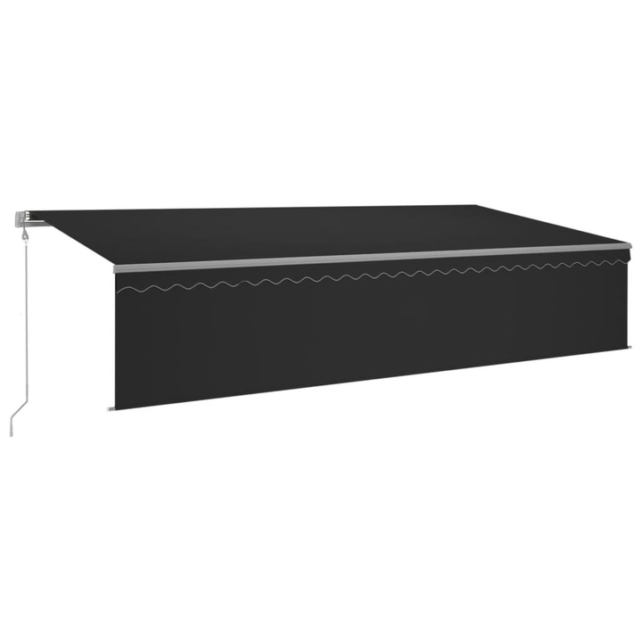 Copertina retractabila automat cu stor vidaXL, antracit, 6x3 m, 44.02 kg
