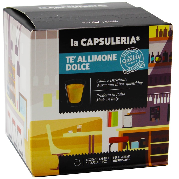 Сладък лимонов чай, 10 съвместими капсули Nespresso, La Capsuleria