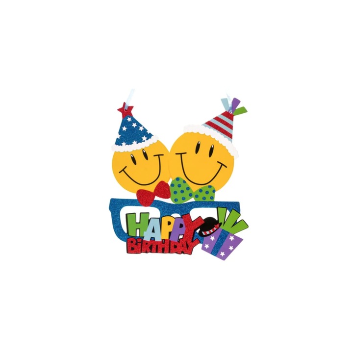 Decoratiune pentru petrecere, Smiley Face, 25.5x 31.5 cm, Multicolor