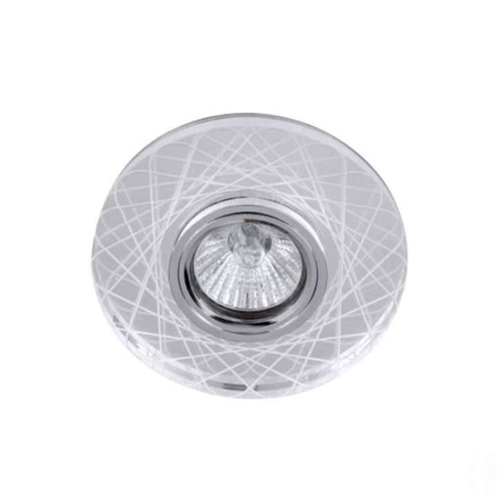 Декоративна луна Lightex, С LED лента, 3W, 4000K, 330lm, Ф120mm, Прозрачен акрил