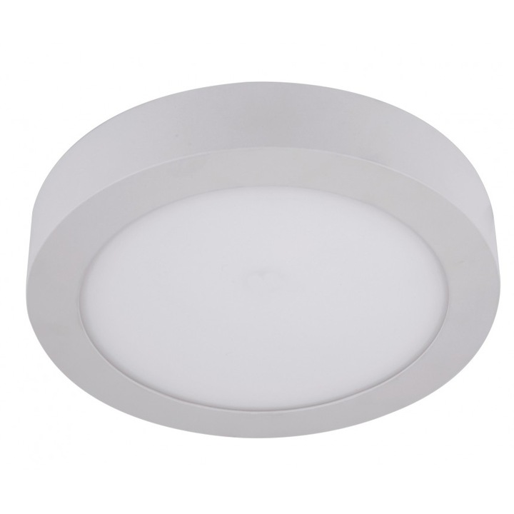 LED луна Lightex, 220V, 6W, IP40, Ф120, 4000K, 390lm, Открит монтаж, Бял