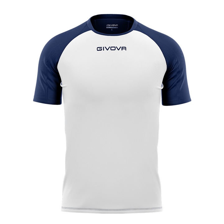 Tricou Givova Capo, Alb/Bleumarin