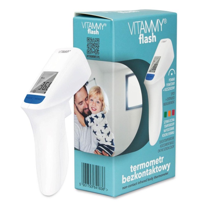 Vitammy Flash HTD8816C, Érintés nélküli hőmérő kétirányú méréstechnikával