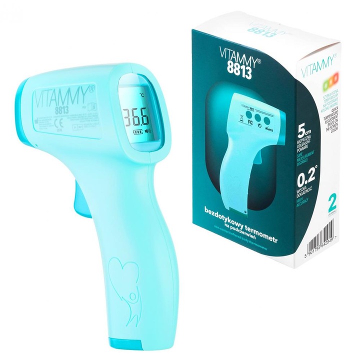 Vitammy 8813 Érintésmentes lázmérő, türkiz