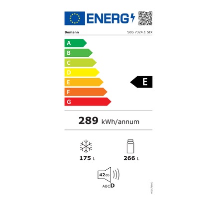 Frigider side by side, Bomann, SBS 7324.1, H 178 cm, 441 l, total No Frost, display digital, model 2022, sistem MultiAirflow, congelare rapida, compresor inverter, negru