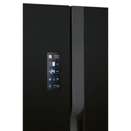 Frigider side by side, Bomann, SBS 7324.1, H 178 cm, 441 l, total No Frost, display digital, model 2022, sistem MultiAirflow, congelare rapida, compresor inverter, negru