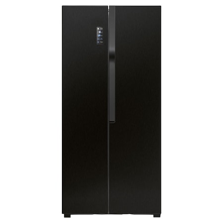 Frigider side by side, Bomann, SBS 7324.1, H 178 cm, 441 l, total No Frost, display digital, model 2022, sistem MultiAirflow, congelare rapida, compresor inverter, negru