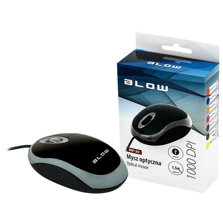 Мишка BLOW MP-20, оптична, USB, сив