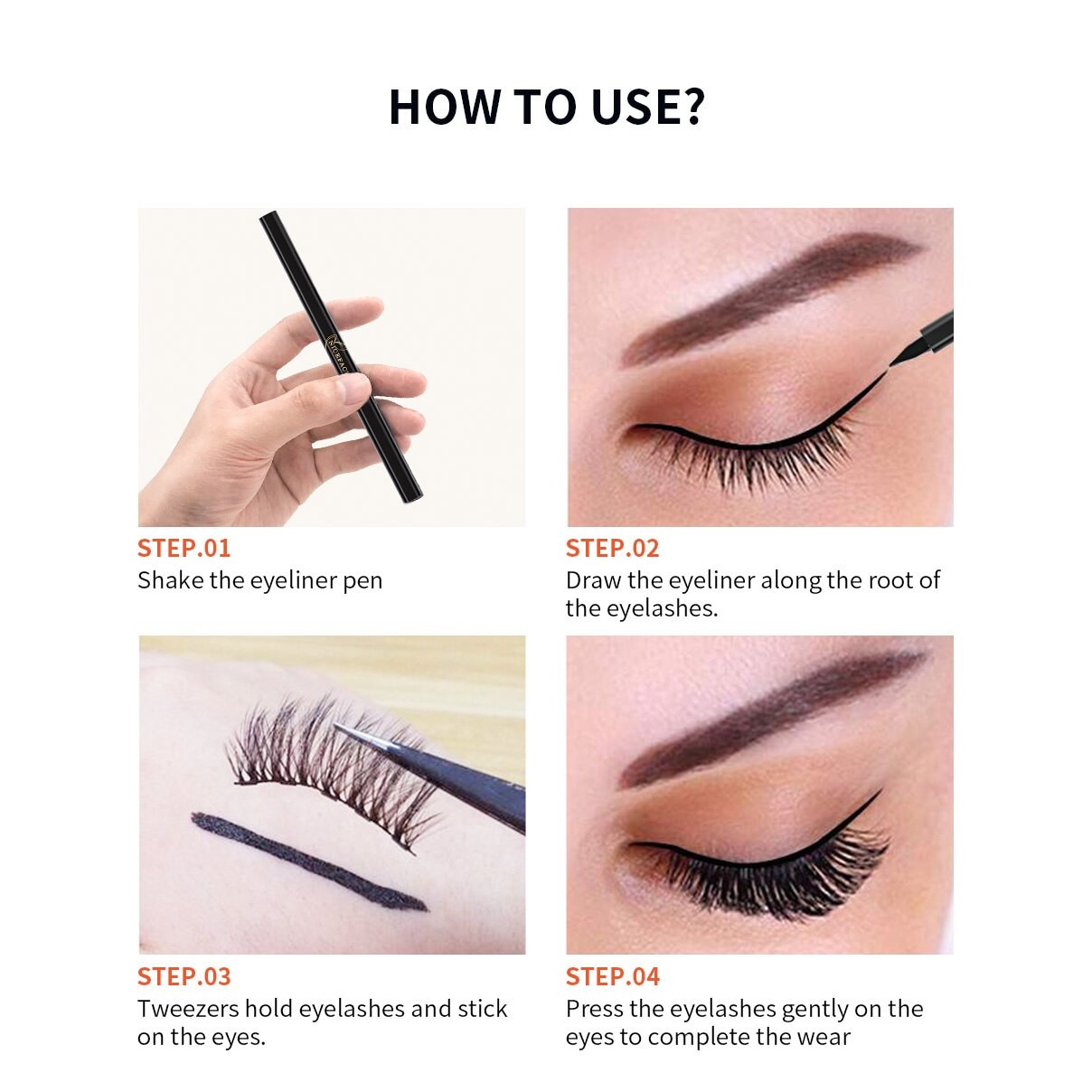 Set 2 Perechi de Gene Banda din Par Natural si Adeziv sub forma de Tus