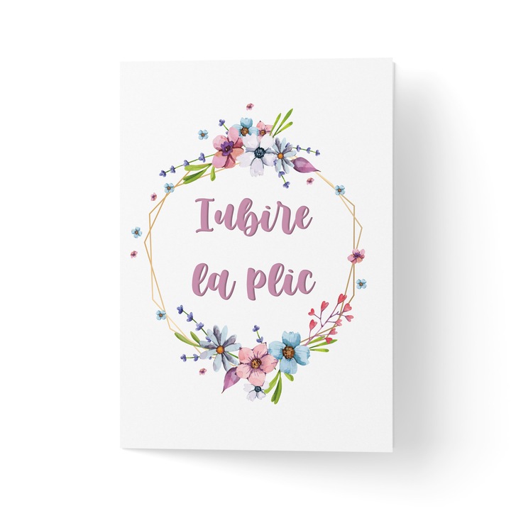 Üdvözlőlap borítékkal, prémium texturált papír - szerelem a borítékban