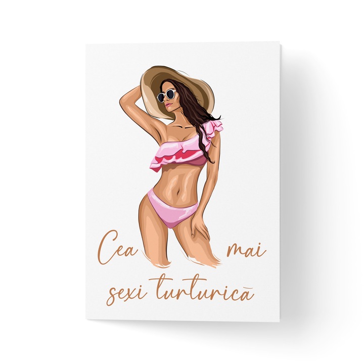 Felicitare cu plic, hartie texturata premium - Cea mai sexi turturica