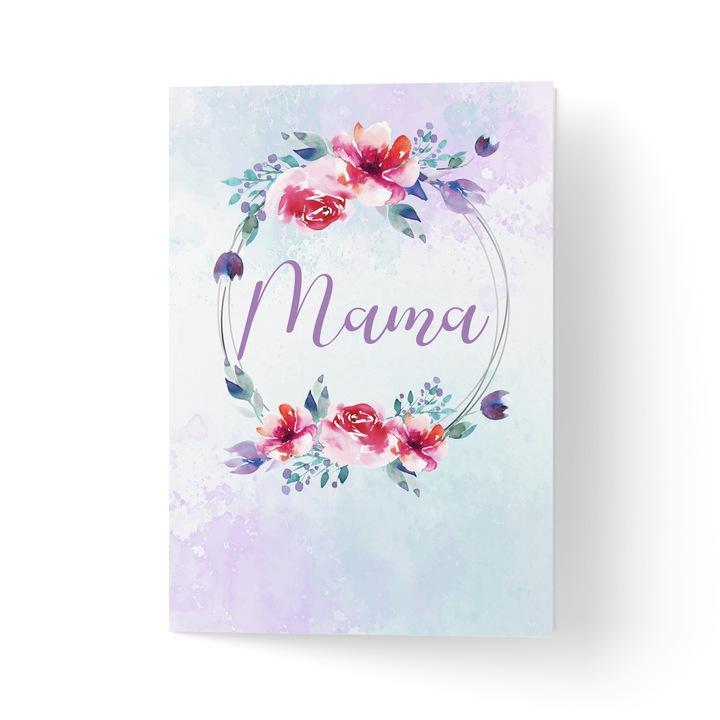 Felicitare cu plic, hartie texturata premium - 8 Martie mama intre flori