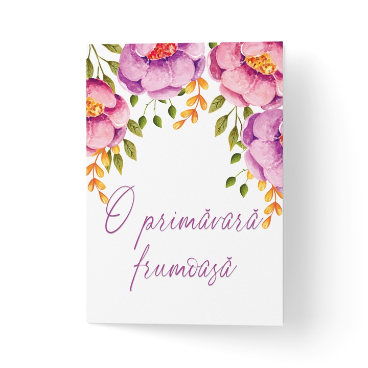 Felicitare 100% reciclata cu plic, hartie texturata premium - pentru primavara