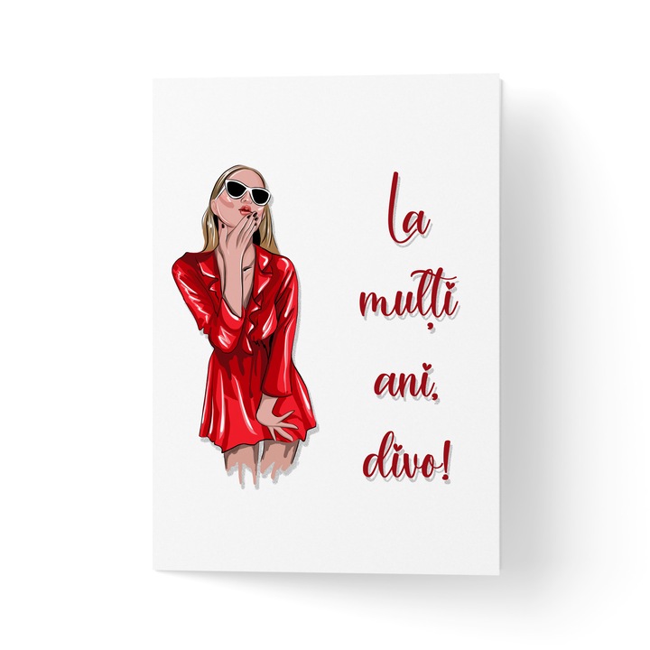 Üdvözlőlap borítékkal, prémium texturált papír - boldog születésnapot, divo