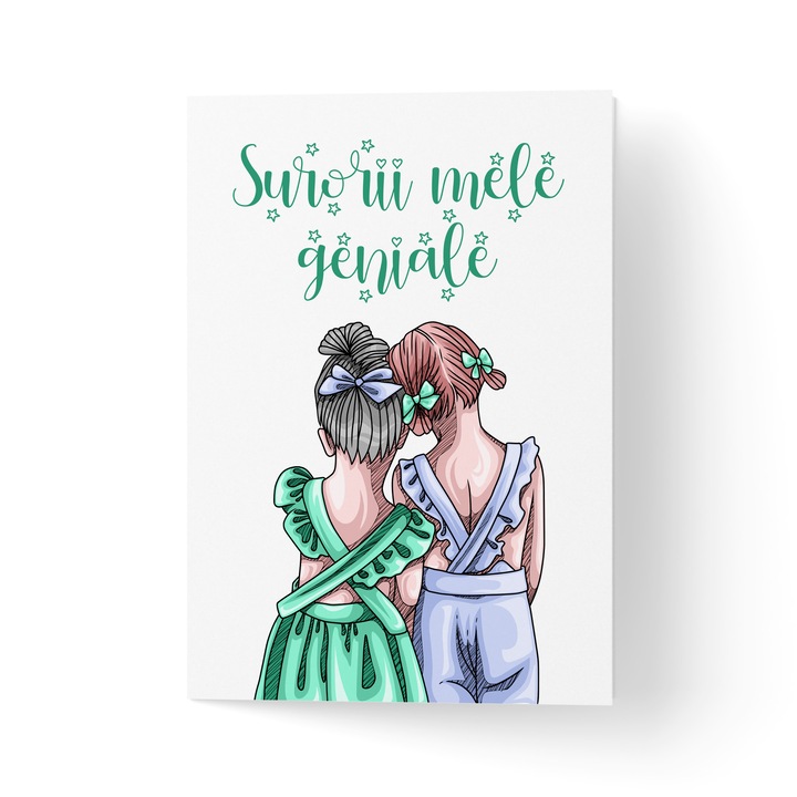 Üdvözlőlap borítékkal, prémium texturált papírral - Ragyogó nővéreim