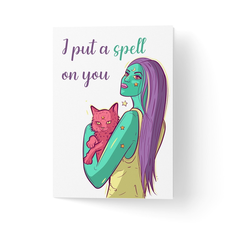 Üdvözlőlap borítékkal, prémium texturált papír - varázslatot tettem rád