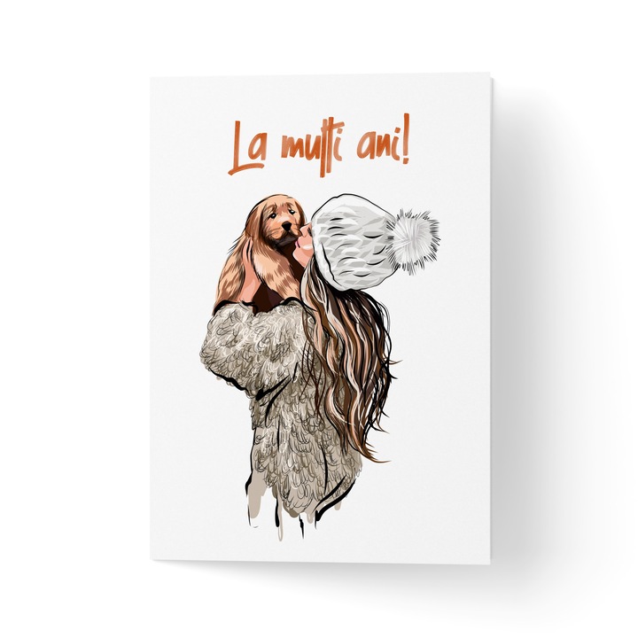 Üdvözlőlap borítékkal, prémium texturált papír - Happy Birthday Pet Edition