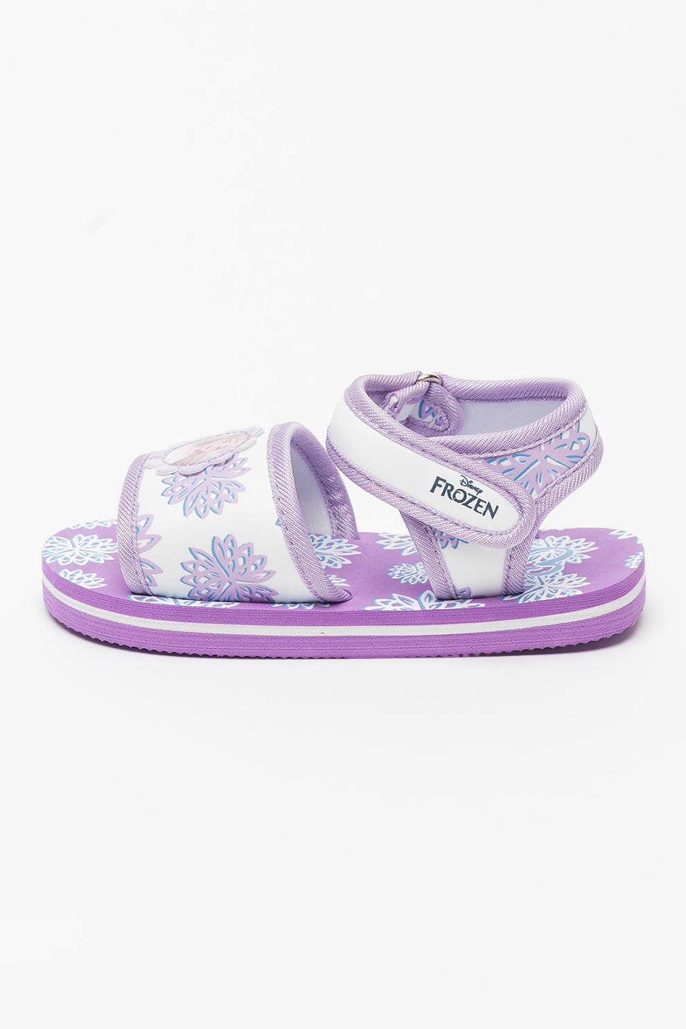 Walt Disney, Sandale cu velcro si imprimeu Frozen, Alb, Lila, 25 EU