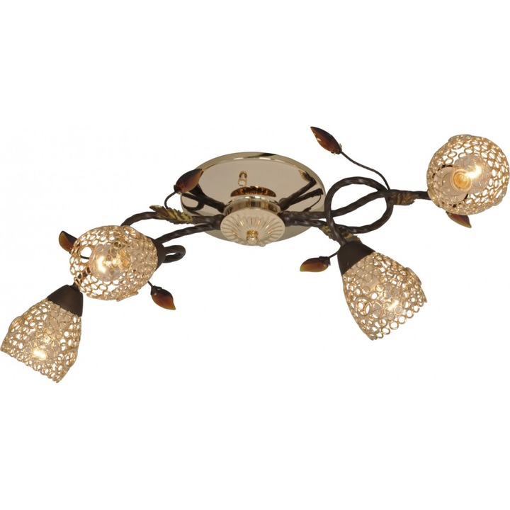 Plafoniera Egipt Pl4, 4 becuri, dulie E14, metal+ plastic, KL 7161 Klausen