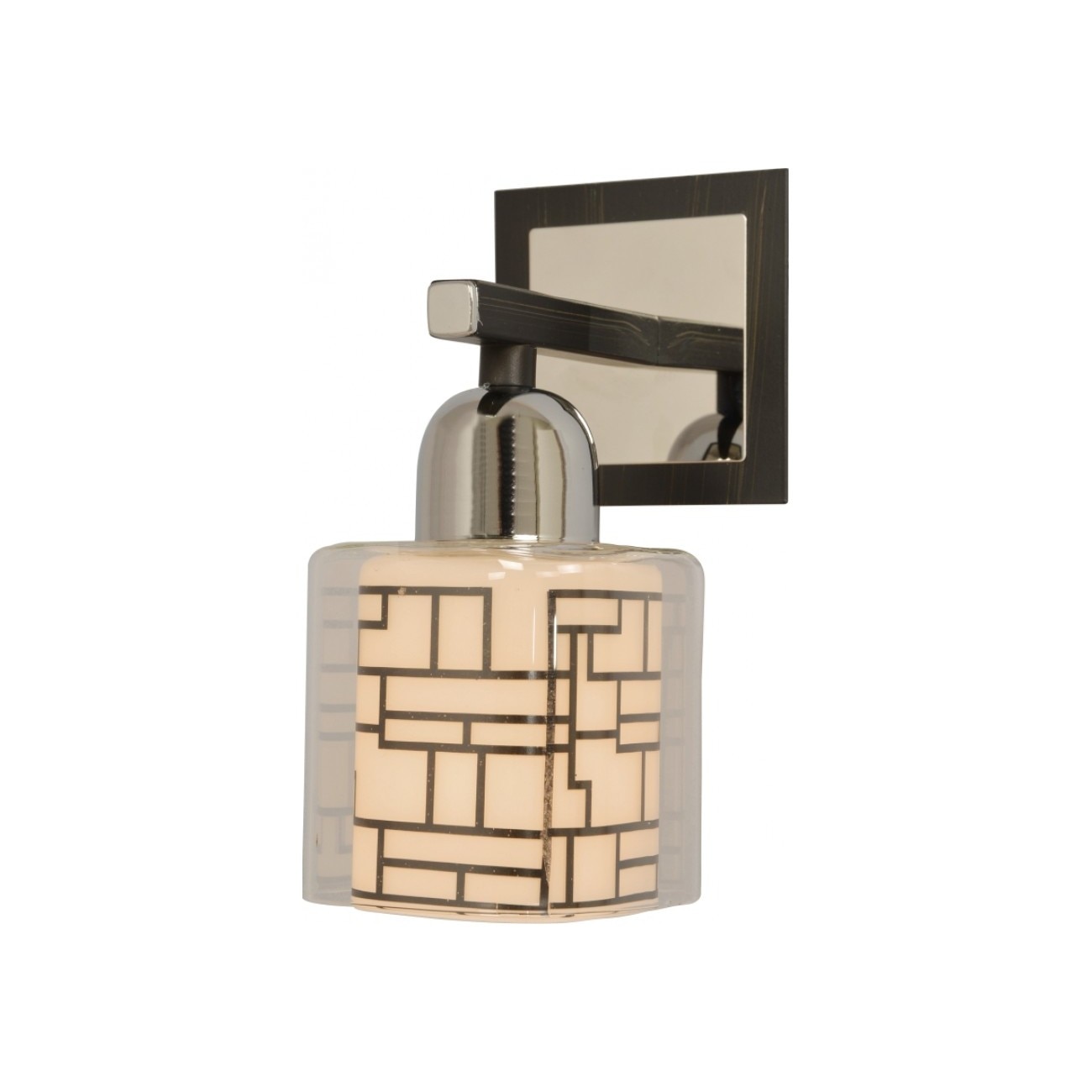 Aplica Vilma Ap1 KL 9125 Klausen, corp maro, crom, negru, abajur alb si negru, 1x40W E14