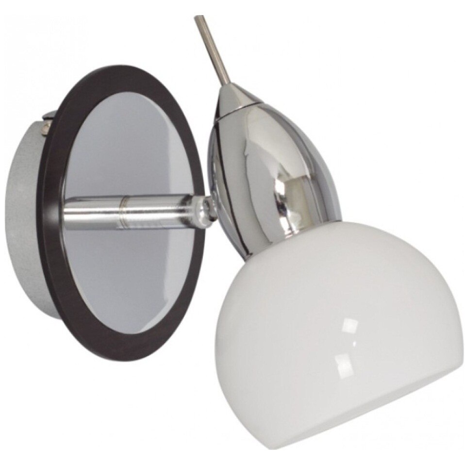 Aplica Byron Ap1 KL 7708 Klausen, corp crom, lemn wenge, abajur alb, 1x40W G9