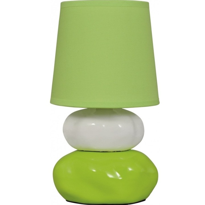 Veioza Omar verde KL 0500 Klausen, corp verde si alb, abajur verde, 1x40W E14