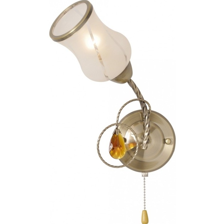 Aplica Burundi AP1 KL 7176 Klausen, corp bronz satin, abajur alb, 1x60W E14