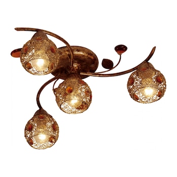 Plafoniera Gio PL 4 KL 7007 Klausen, culoare maro rustic, 4x40W E14 Plafoniera Gio PL 4 KL 7007 Klausen, culoare maro rustic, 4x40W E14