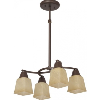 Lustra Ramo 4 KL 2559 Klausen, 4x60W E27, corp maro antic, abajur bej Lustra Ramo 4 KL 2559 Klausen, 4x60W E27, corp maro antic, abajur bej