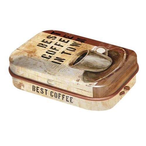 Cutie metalica cu bomboane - Best Coffee in Town 6x4x1,6 cm