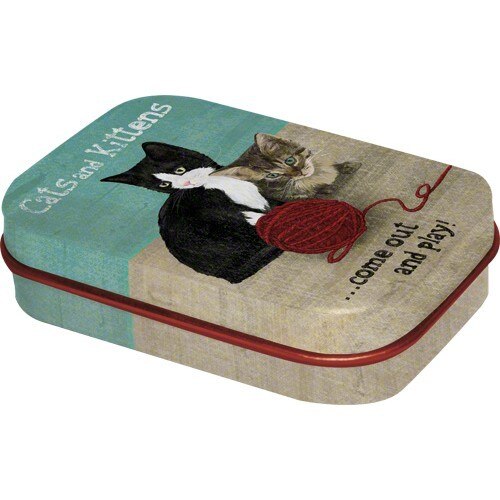 Cutie metalica cu bomboane - Cats and Kittens 6x4x1,6 cm