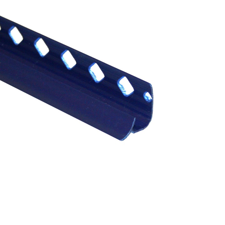 Bagheta concava colt int PVC A=9mm, culoare albastru lucios