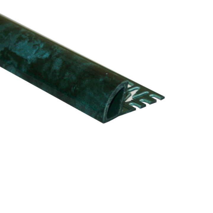 Bagheta Semirotunda Regular PVC cu rasina ABS, folio,10mm, culoare verde marmorat