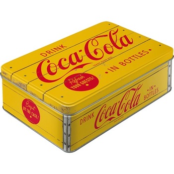 Cutie de depozitare metalica - Coca Cola - Yellow Logo 23x16x7 cm Cutie de depozitare metalica - Coca Cola - Yellow Logo 23x16x7 cm