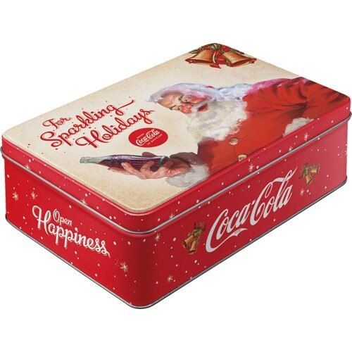 Cutie de depozitare metalica - Coca Cola - Mos Craciun 23x16x7 cm
