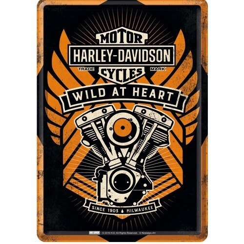 Tablou metalic - Harley-Davidson - Wild At Heart - 10x14 cm
