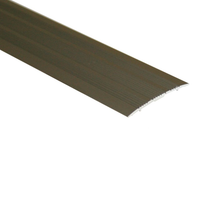 Trecere lata striata, din aluminiu eloxat l=40mm, culoare Bronz satinat
