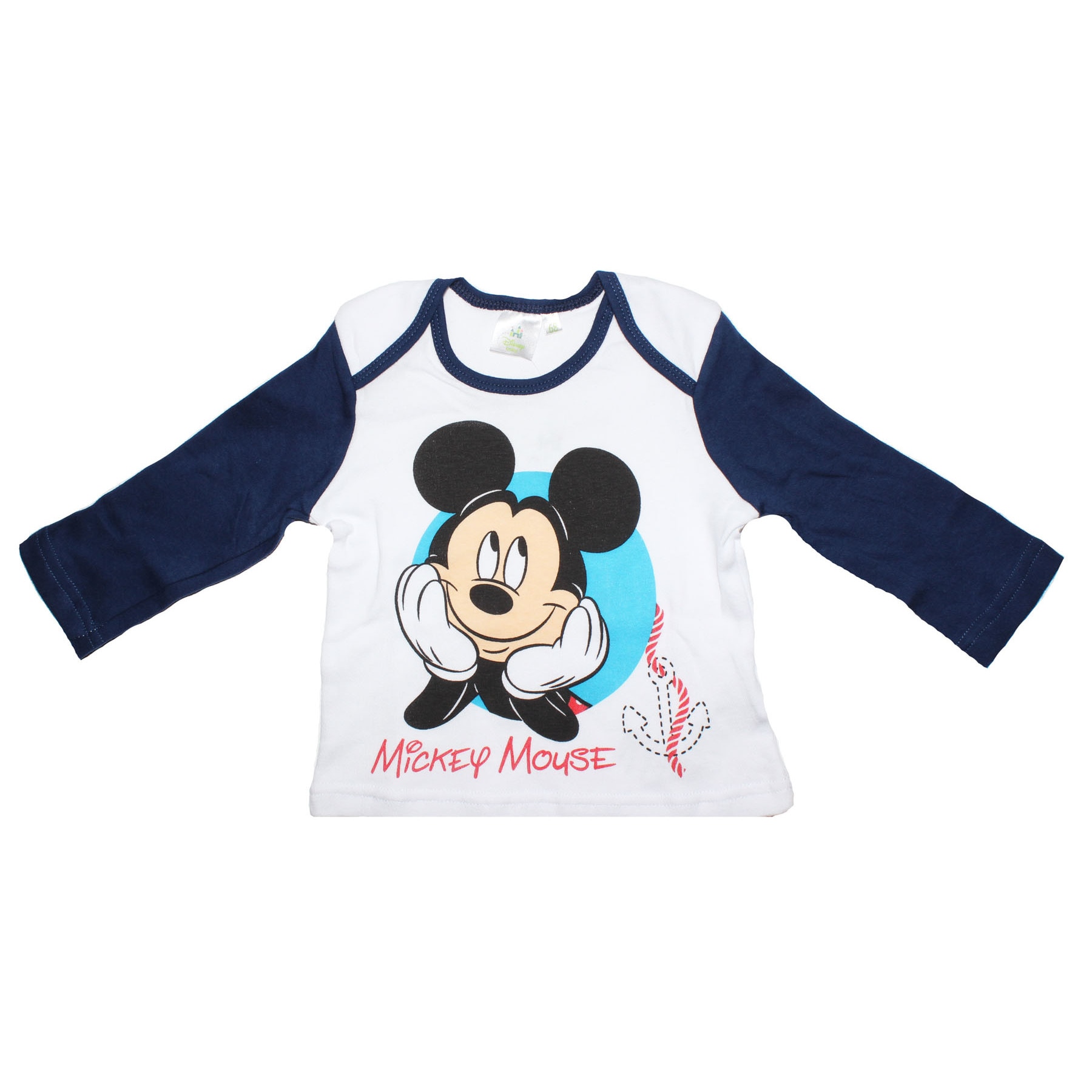 Bluza bebe Mickey alb cu bluemarin