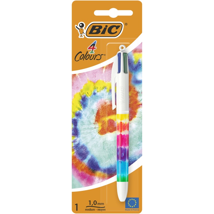 Химикалка BIC, 4 Colour Tie Dye, Блистер