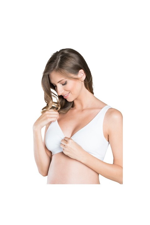 Sutien pentru alaptat, tip bustiera, bumbac, alb
