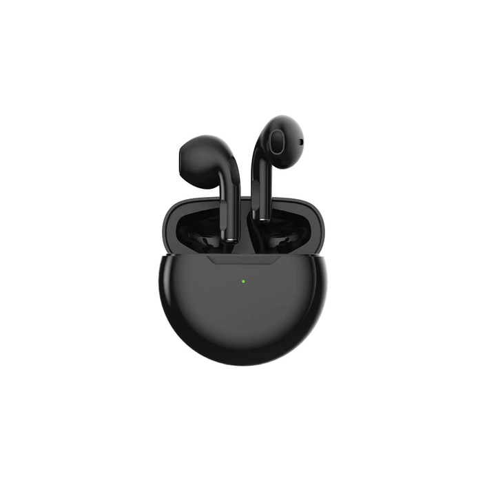 Pro6 безжични слушалки, Bluetooth 5.0, сензорно управление, вграден микрофон, универсална съвместимост, черни
