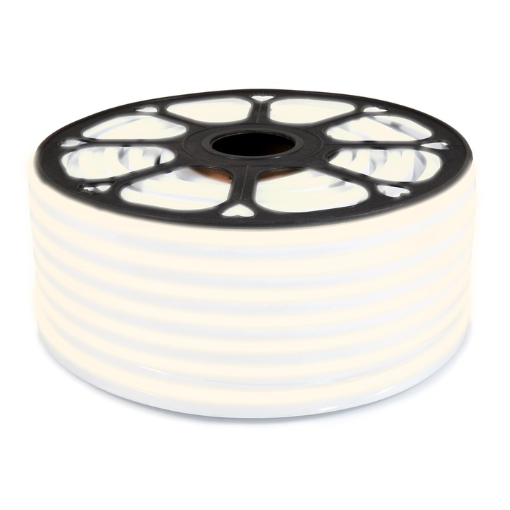 Banda LED Berge, 230V, 2835, 120LED, 1m, IP68, Neon, 3000K, Alb cald