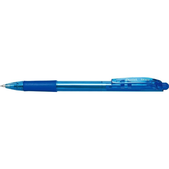 Химикалка BK417, Pentel, Пластмаса, 0.27 mm, Синя